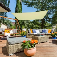 Toldo Vela Rectangular Protección UV50, 160 Gr/m2, 300x400 Cm, Crema(m-2)