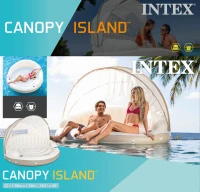 Isla Hinchable Intex con Toldo Desmontable, 199x150 Cm, Crema y Blanca(m-10)