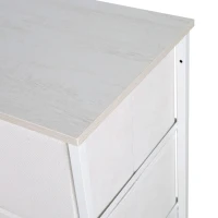 Cómoda 8 Cajones de Tela, 80x30x81 Cm, Blanco(m-5)