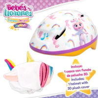 Casco Infantil Bebés Llorones con Funda 3D Unicornio Dreamy, 20x26x13 Cm, Rosa(m-2)