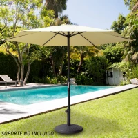 Sombrilla Hexagonal para Terraza Aktive, 250x240x3,4 Cm, Blanco(m-5)