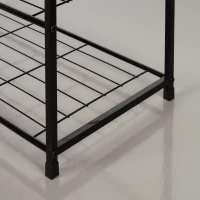 Zapatero Metálico 4 Estantes, 63x30x63 Cm, Negro y Madera(m-6)