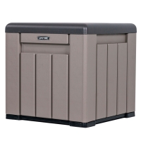 Baúl Exterior Ultrarresistente con Tapa Desmontable, 51x51x51 Cm, Gris