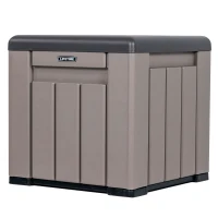 Baúl Exterior Ultrarresistente con Tapa Desmontable, 51x51x51 Cm, Gris(m-1)