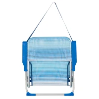 Silla de Playa Plegable Asiento Bajo Ligera, 55x6x60 Cm, Azul a Rayas(m-7)