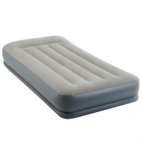 Colchón Hinchable Individual Intex Dura-Beam Estándar, Almohada Integrada, 99x191x30 Cm, Gris(m-1)
