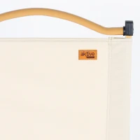 Silla Plegable Alta Glamping con Estructura de Aluminio Efecto Madera, 47x51x77 Cm, Crema(m-3)