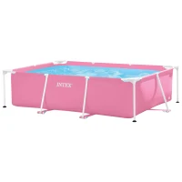 Piscina Desmontable Rectangular INTEX Estructura Metálica 220x150x60 Cm, Rosa(m-1)