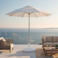 Base para Sombrilla con Rosca Ajustable, 58x58x35 Cm, Blanco(m-2)