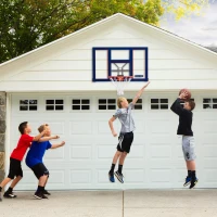 Tablero de Baloncesto Policarbonato Ultrarresistente con Aro 46 Cm, 121x5x75,5 Cm, Azul y Rojo(m-6)