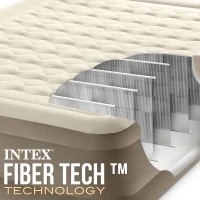 Colchón Hinchable 2 Plazas Ultra Plush Fiber-Tech, 152x203x46 Cm, Gris(m-7)