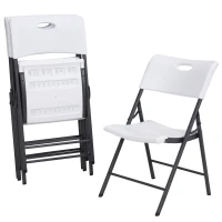 Pack 4 Sillas Plegables Lifetime Ligeras y Resistentes, 50x58x82,5 Cm, Blanco(m-2)
