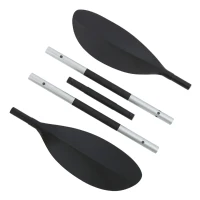 Remo Kayak Desmontable 5 Partes Aluminio y Palas de PVC, 218 Cm, Negro(m-2)