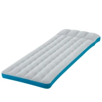 Colchoneta Hinchable para Camping 2 Capas Laminadas, 72x189x15 Cm, Blanco y Azul(m-1)