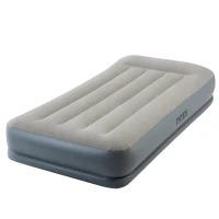 Colchón Hinchable Individual Intex Dura-Beam Estándar, Almohada Integrada, 99x191x30 Cm, Gris(m-5)
