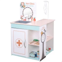 Hospital de Juguete Teamson 3 en 1 de Madera, 47,5x47,5x75,5 Cm, Natural(m-1)