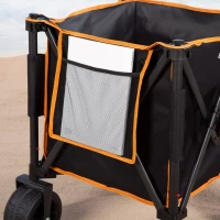 Carro Playa Aktive Plegable Estructura de Acero Ruedas 360º Desmontables 80 Kg, Negro(m-7)