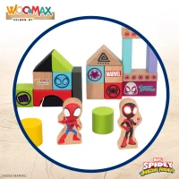 Bloques de Madera Spidey y Su Superequipo, 50 Piezas, 18x18x18,5 Cm, Multicolor(m-2)