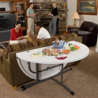 Mesa Redonda Plegable Lifetime, Tablero Polietileno 45 Mm, 152x152x75,5 Cm, Blanco(m-5)