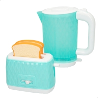 Set Tostadora y Hervidor de Juguete Interactivo, 34,5x9,5x19,5 Cm, Azul Pastel
