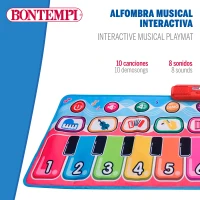 Alfombra Piano Infantil Interactiva 10 Teclas, 129,5x55x0,5 Cm, Multicolor(m-2)