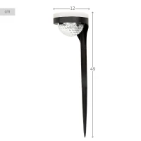 Pack 2 Focos Solares LED Doble Luz Cálida, Ø12x49 Cm, Negro y Blanco(m-4)