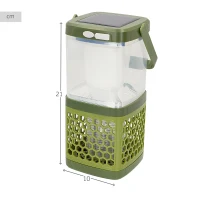 Lámpara Antimosquitos 2 en 1 Portátil con Carga Solar y USB, 11x11x21,5 Cm, Verde(m-4)