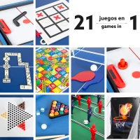 Mesa Multijuegos 21 en 1, 120x110x82 Cm, Multicolor(m-2)
