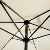 Parasol Balcón Rectangular con Mástil de Aluminio y Manivela, 200x120x240 Cm, Crema(m-5)