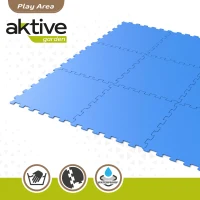 Suelo Protector Goma EVA Puzle 9 Piezas, 146x146x0,4 Cm, Azul(m-3)
