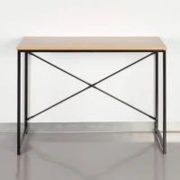 Escritorio Industrial de Melamina con Estructura de Acero, 100x40x70 Cm, Negro(m-7)