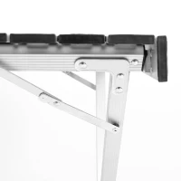 Mesa Plegable Camping Aluminio Antideslizante Desmontable, 20x14x107 Cm, Plateado(m-6)