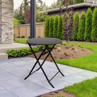 Mesa Redonda Plegable Metal, 60x60x70 Cm, Negro(m-5)