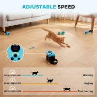 PawHut Interactive Cat Toy for Indoor Kittens & Adult with Adjustable Speed, DIY Track & Mouse Sound(m-6)
