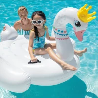 Flotador Piscina Cisne INTEX con Asas, 142x137x99 Cm, Blanco(m-6)