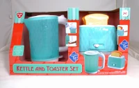 Set Tostadora y Hervidor de Juguete Interactivo, 34,5x9,5x19,5 Cm, Azul Pastel(m-11)