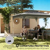 Outsunny Gazebo Pop Up Pieghevole 3.5x3.5 m con Doppio Tetto e Borsa, in Metallo e Tessuto Oxford, Grigio Scuro(m-4)