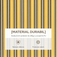 Outsunny Copertină de Soare Retractabilă pentru Exterior cu Brațe și Deschidere Manuală, 350x250 cm, Galben(m-4)
