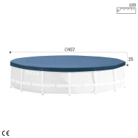 Cobertor Piscina Circular Intex para Metal y Prisma Frame, 457x457x25 Cm, Azul Marino(m-4)