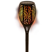 Antorcha Solar LED Efecto Fuego, 11x11x78,5 Cm, Negro(m-1)