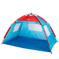 Paravientos Playa 4 Personas Plegable con Suelo y Ventanas 100x14x13 Cm, Azul