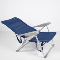 Silla de Playa Plegado Slim Multiposición, 47x56x89 Cm, Azul Marino(m-7)