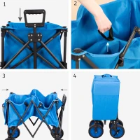 Carro Playa Plegable Aktive Capacidad 80 Kg, 30,5x20,5x74 Cm, Azul(m-5)