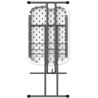 Mesa Auxiliar Plegable Regulable en 3 Alturas, 66x46x61-71 Cm, Blanca(m-2)
