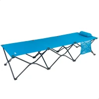 Cama Camping Plegable Aktive con Cojín Acolchado 178x65x36 Cm, Azul Marino(m-1)