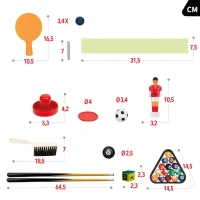 Mesa Multijuegos Sobremesa 4 en 1 Madera, 89x42,5x28,5 Cm, Marrón(m-5)