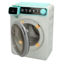 Lavadora Juguete Realista con Luz y Sonido 17,5x12x24 Cm, Gris y Azul(m-1)