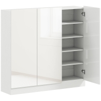 HOMCOM Mobile Scarpiera Slim per 25-30 Scarpe Bianco Lucido