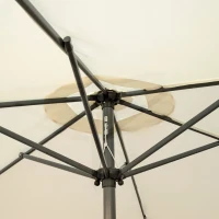 Sombrilla Terraza Hexagonal UV50 Mástil Inclinable con Manivela Ø270 Cm, Crema(m-5)