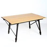 Mesa Plegable Glamping Altura Ajustable, 90x57x45-70 Cm, Tierra(m-5)